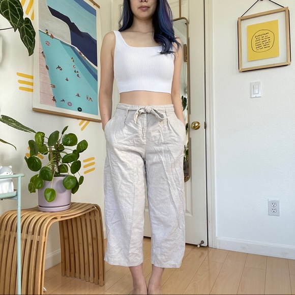 Esprit Linen Culotte Wide Leg Pants - Picture 3 of 7